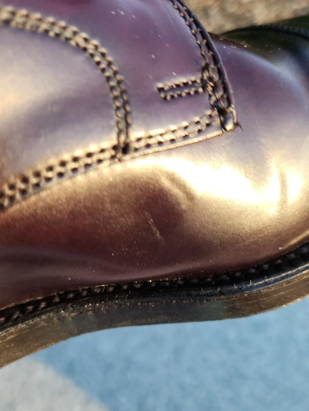 Alden 2160 Straight Tip Blucher Shoes In Color # 8, Shell Cordovan Size 7.5 C/E